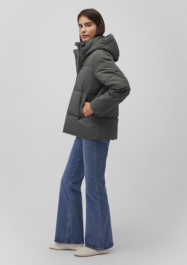  Mavi Kapüşonlu Yeşil Şişme Mont 1110445-71598