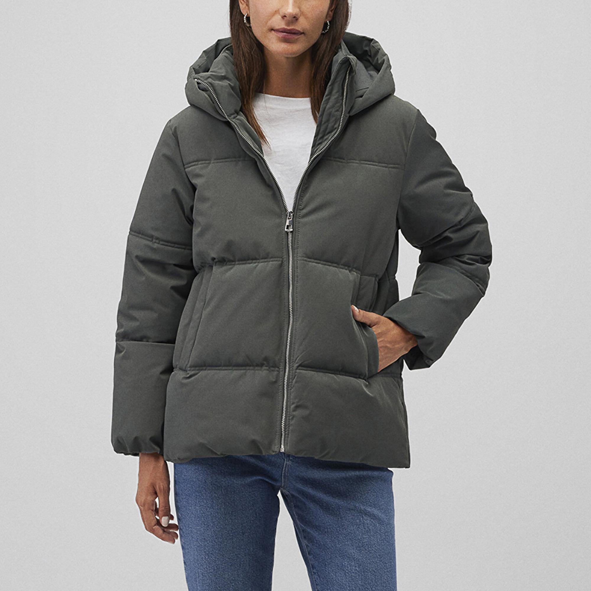 Mavi Kapüşonlu Yeşil Şişme Mont 1110445-71598