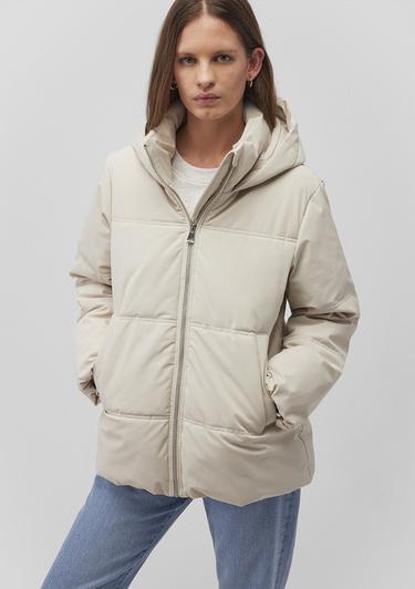  Mavi Kapüşonlu Bej Şişme Mont 1110445-70143