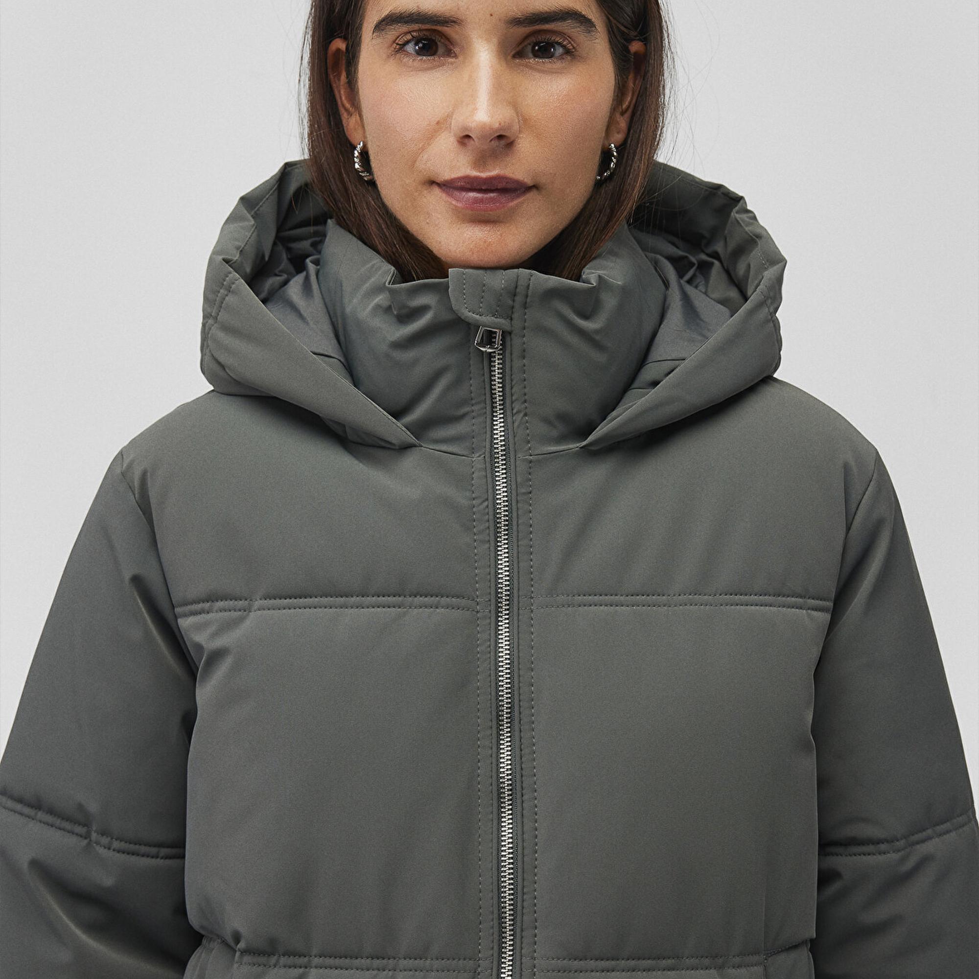 Mavi Kapüşonlu Yeşil Şişme Mont 1110445-71598