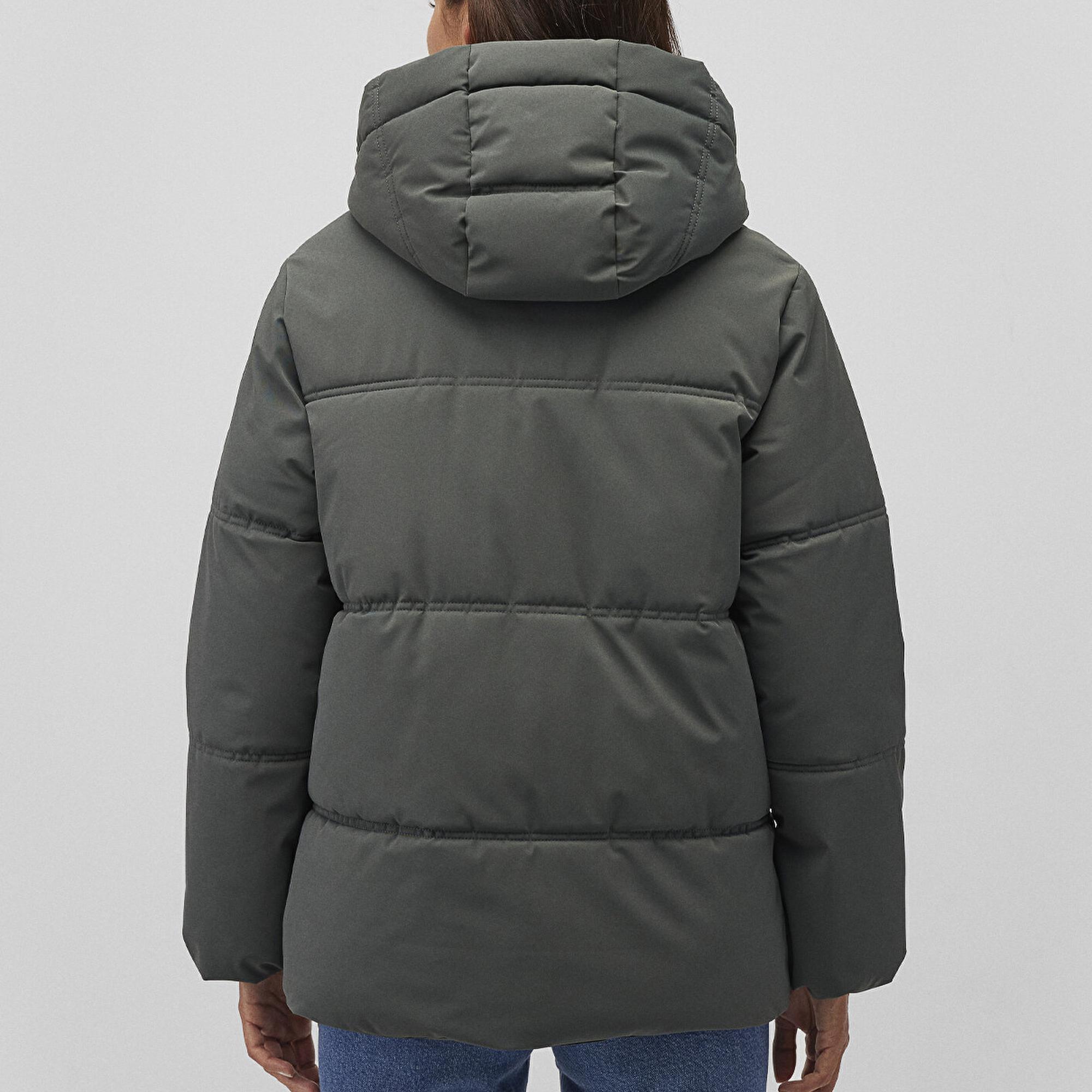 Mavi Kapüşonlu Yeşil Şişme Mont 1110445-71598