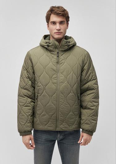  Mavi Kapüşonlu Yeşil Kapitone Ceket Regular Fit / Normal Kesim 0110380-71559