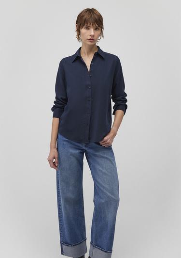  Mavi Lux Touch Tencel TM Lacivert Lyocell Gömlek Regular Fit / Normal Kesim 1210890-82458