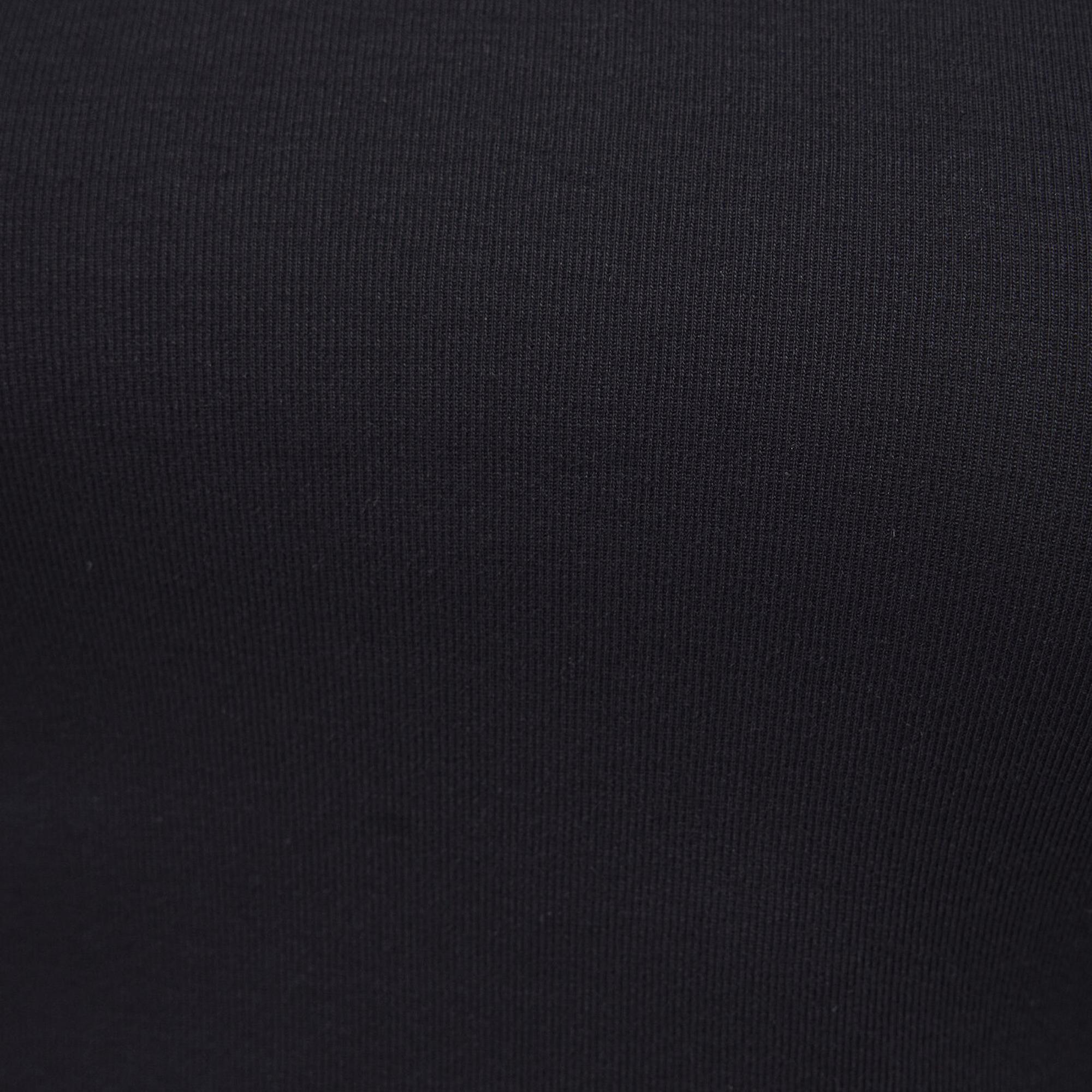 Mavi Uzun Kollu Siyah Basic Tişört Crop / Kısa Kesim 1612822-900