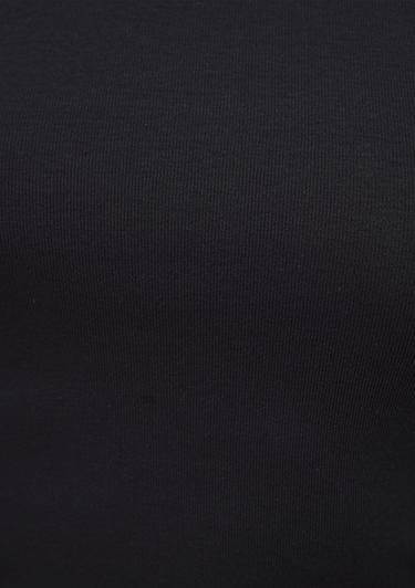  Mavi Uzun Kollu Siyah Basic Tişört Crop / Kısa Kesim 1612822-900