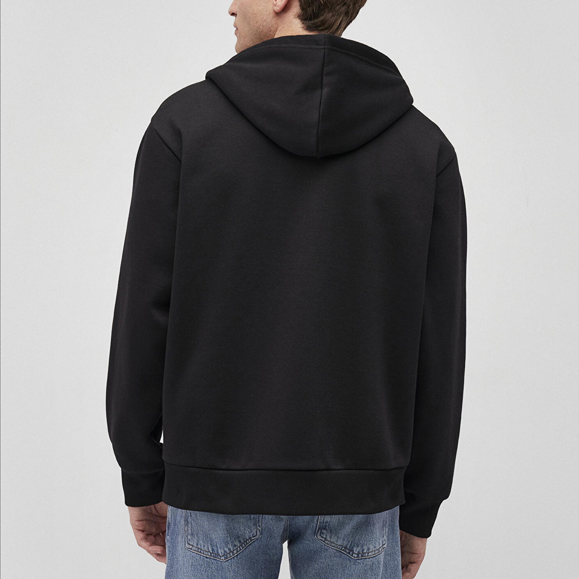 Mavi Kapüşonlu Fermuarlı Siyah Basic Sweatshirt 0S10277-900