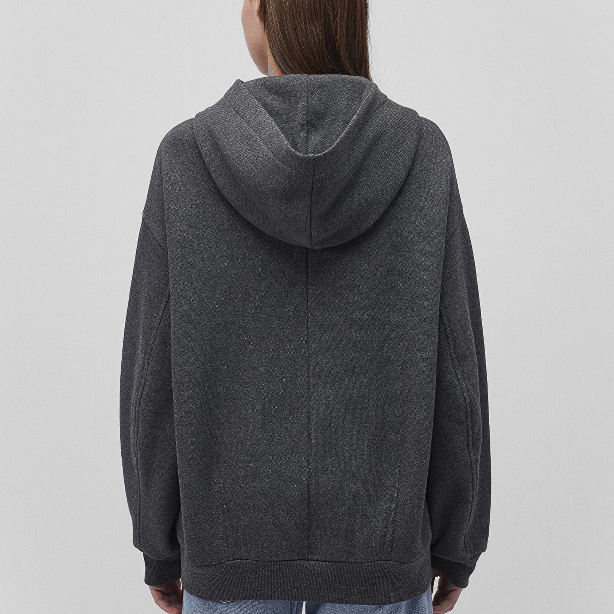 Mavi Kapüşonlu Antrasit Sweatshirt 1S10186-87829