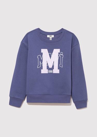 Mavi Mavi Logo Baskılı Mor Sweatshirt 7S10050-70661