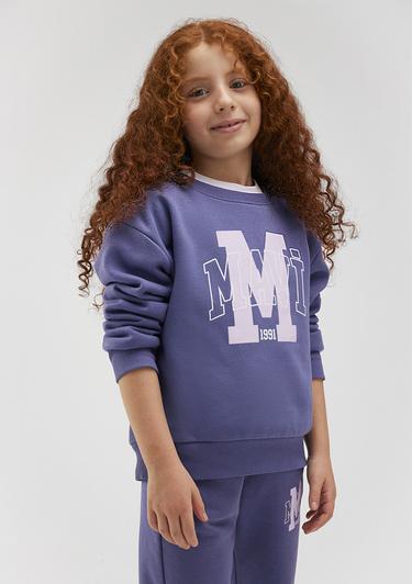  Mavi Mavi Logo Baskılı Mor Sweatshirt 7S10050-70661