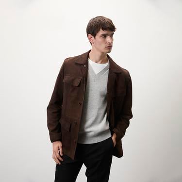  Arnie Kahve Erkek Süet Deri Ceket