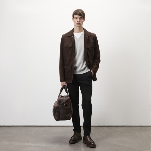  Arnie Kahve Erkek Süet Deri Ceket