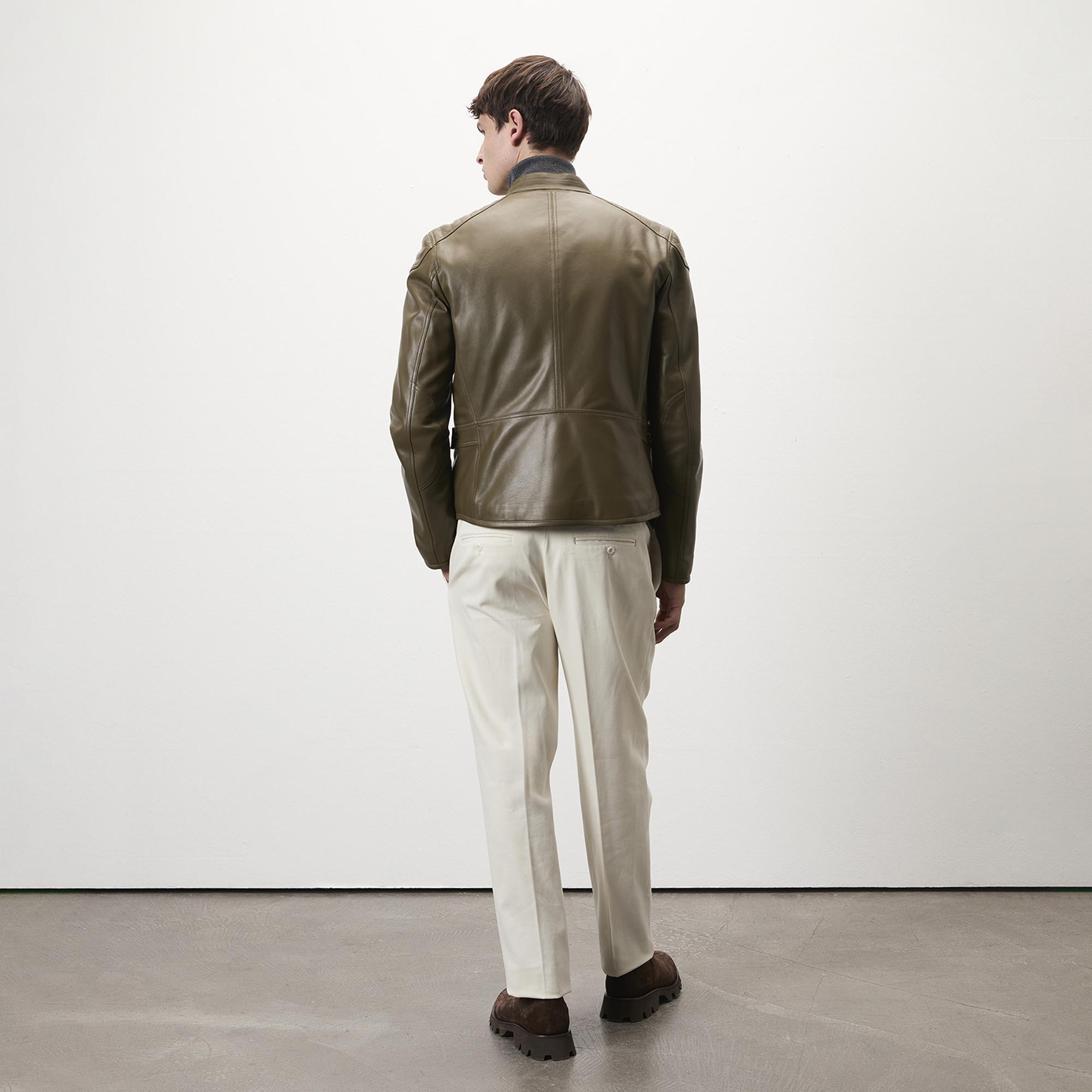 Dugan Yeşil Erkek Deri Mont