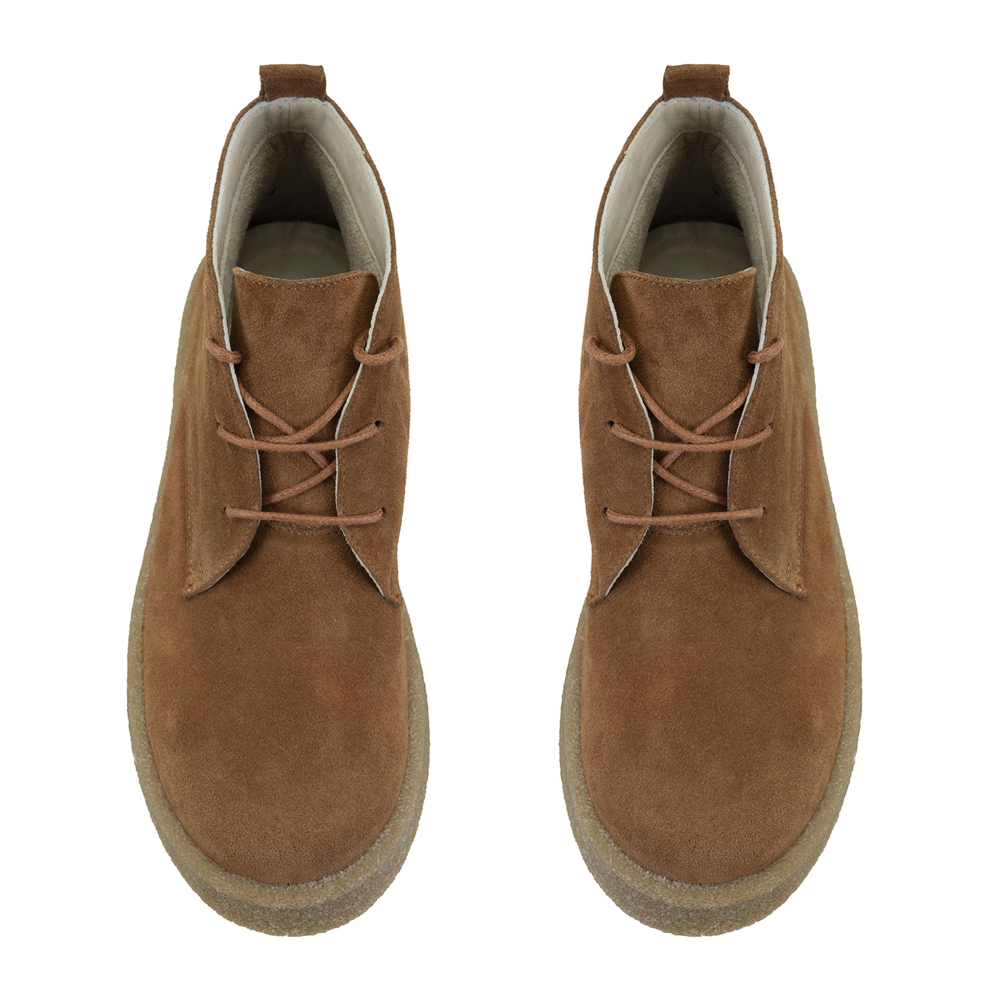 Alena Kahve Kadın Bağcıklı Süet Deri Bot