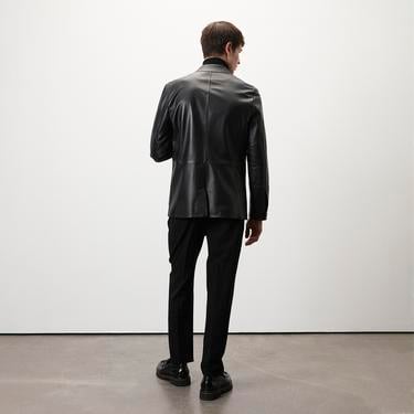  Auburn Siyah Erkek Deri Blazer Ceket