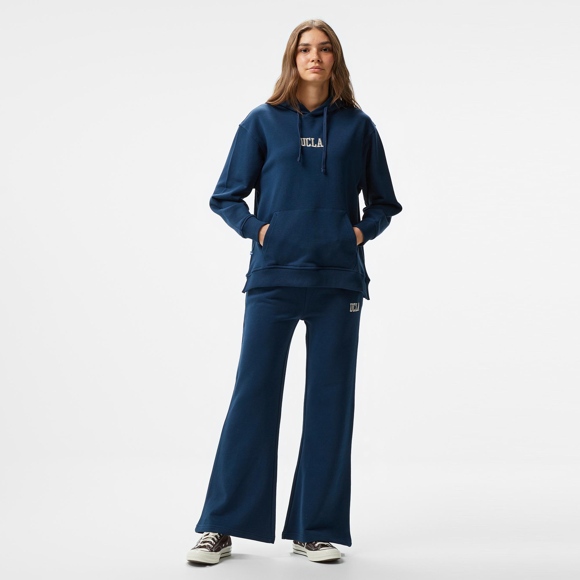 Ucla Jess Nakışlı Kadın Lacivert Kapüşonlu Sweatshirt