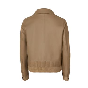  Kadın Açık Kahve Kısa Gömlek Yaka Deri Ceket