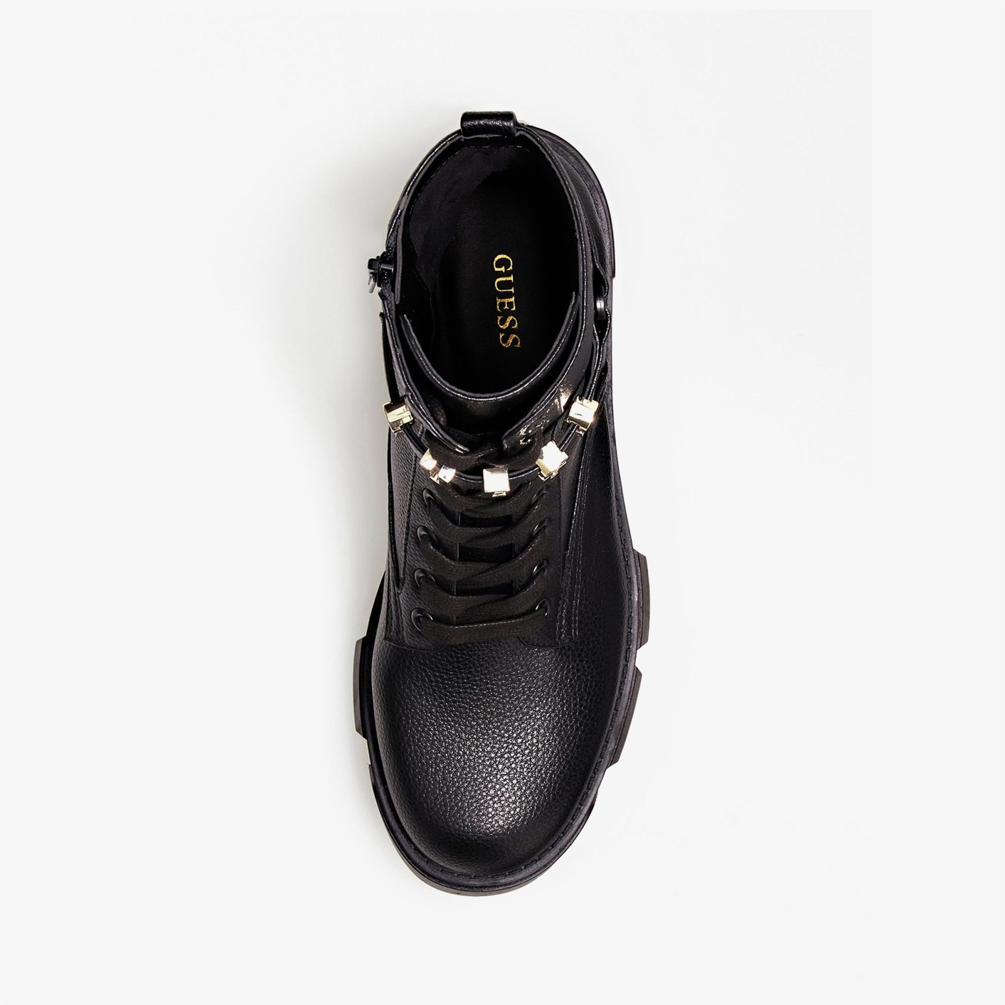 Guess Madox Logolu Fermuarlı Kadın Siyah Bot