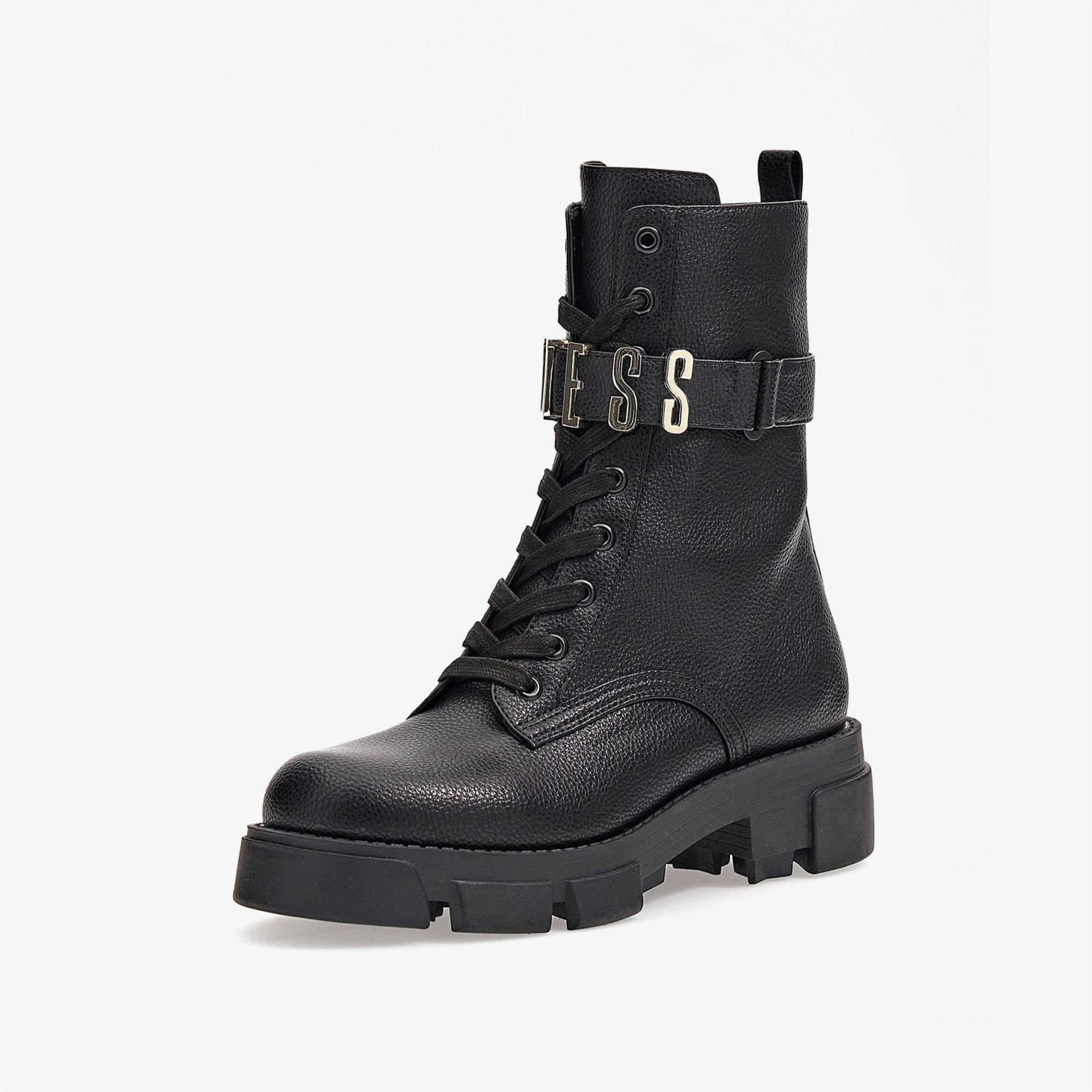 Guess Madox Logolu Fermuarlı Kadın Siyah Bot