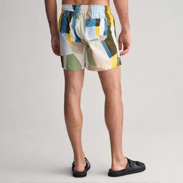  GANT Erkek Sarı Regular Fit Desenli Mayo Şort