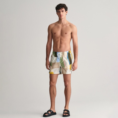  GANT Erkek Sarı Regular Fit Desenli Mayo Şort