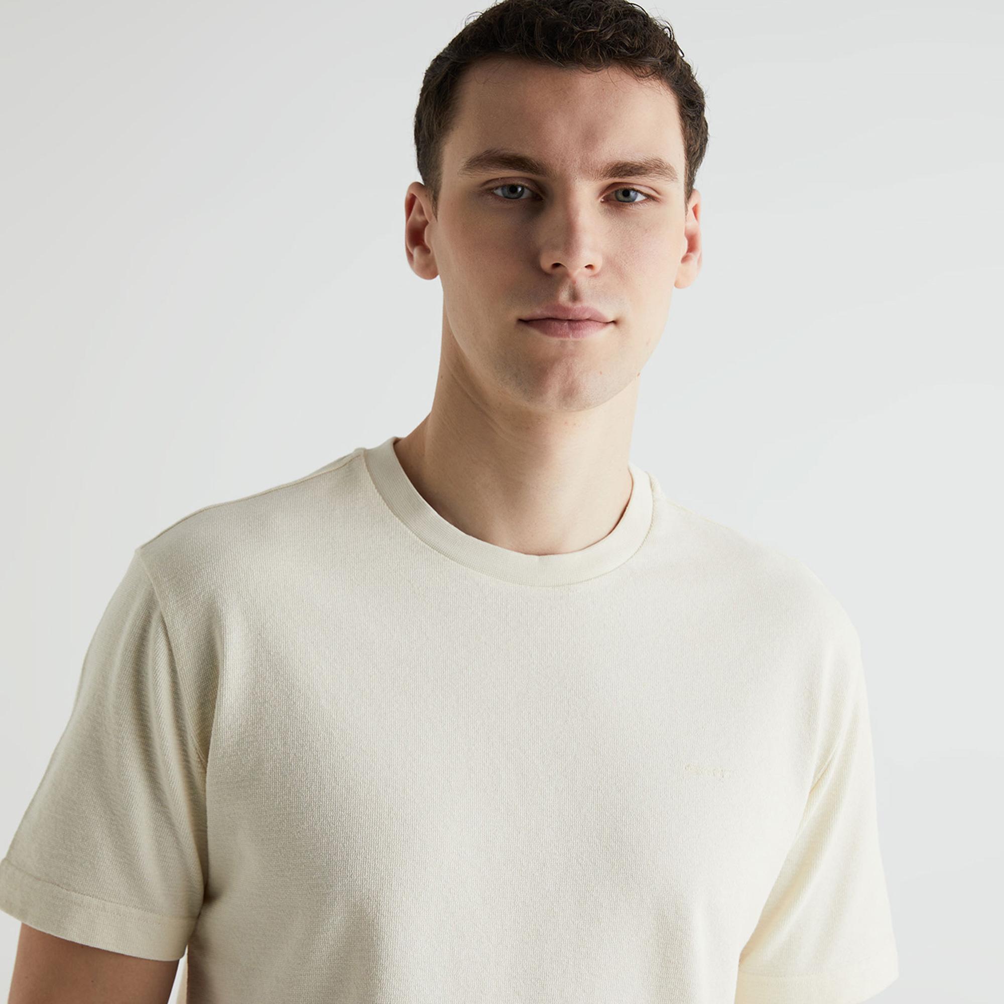 GANT Erkek Krem Regular Fit Bisiklet Yaka T-shirt