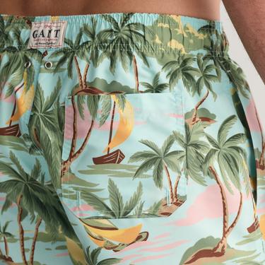  GANT Erkek Yeşil Regular Fit Desenli Mayo Şort