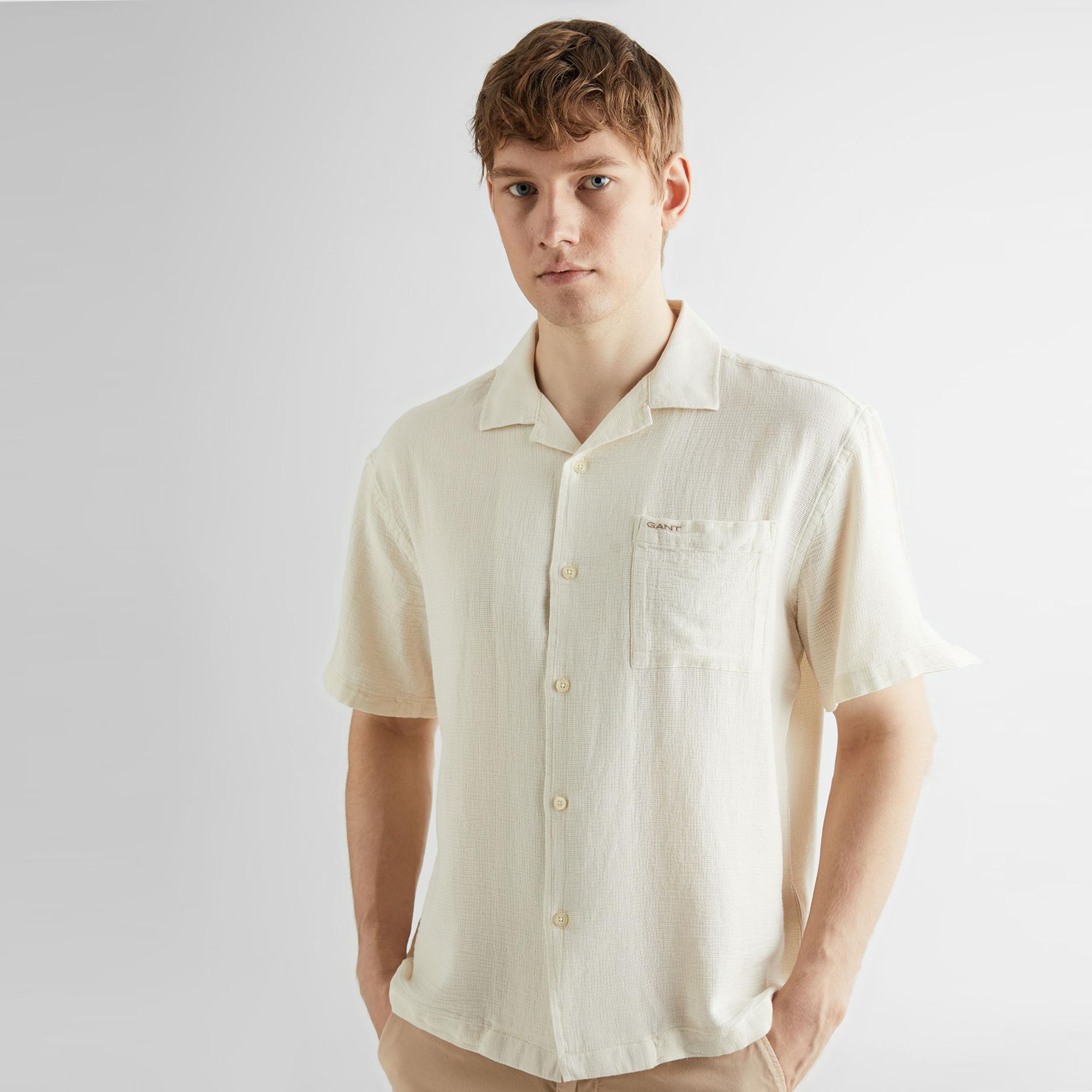 GANT Erkek Bej Regular Fit Klasik Yaka Gömlek