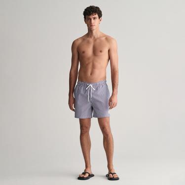  GANT Erkek Mavi Regular Fit Çizgili Mayo Şort
