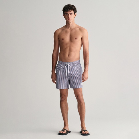  GANT Erkek Mavi Regular Fit Çizgili Mayo Şort