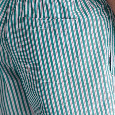  GANT Erkek Yeşil Regular Fit Çizgili Mayo Şort