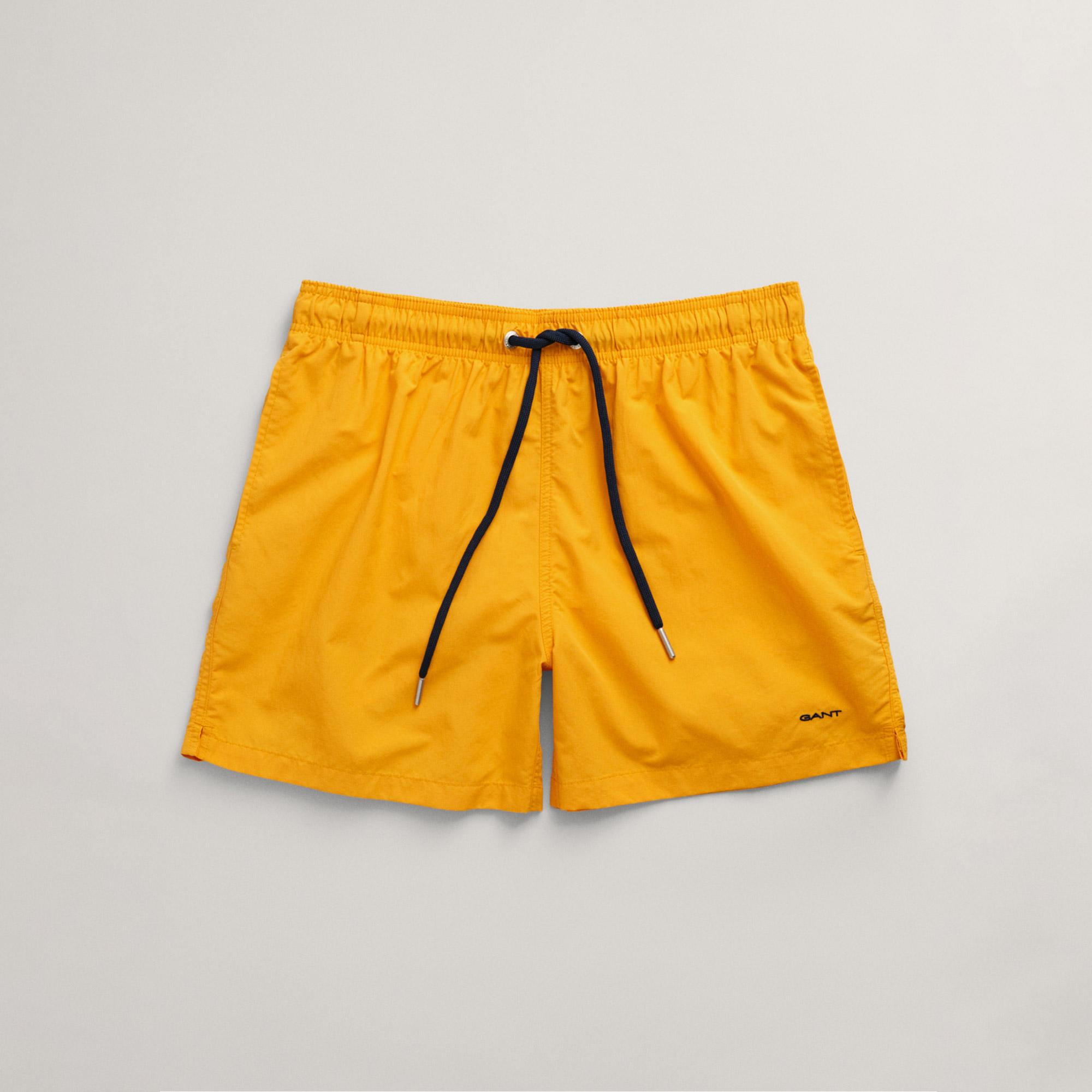 GANT Erkek Sarı Regular Fit Logolu Mayo Şort