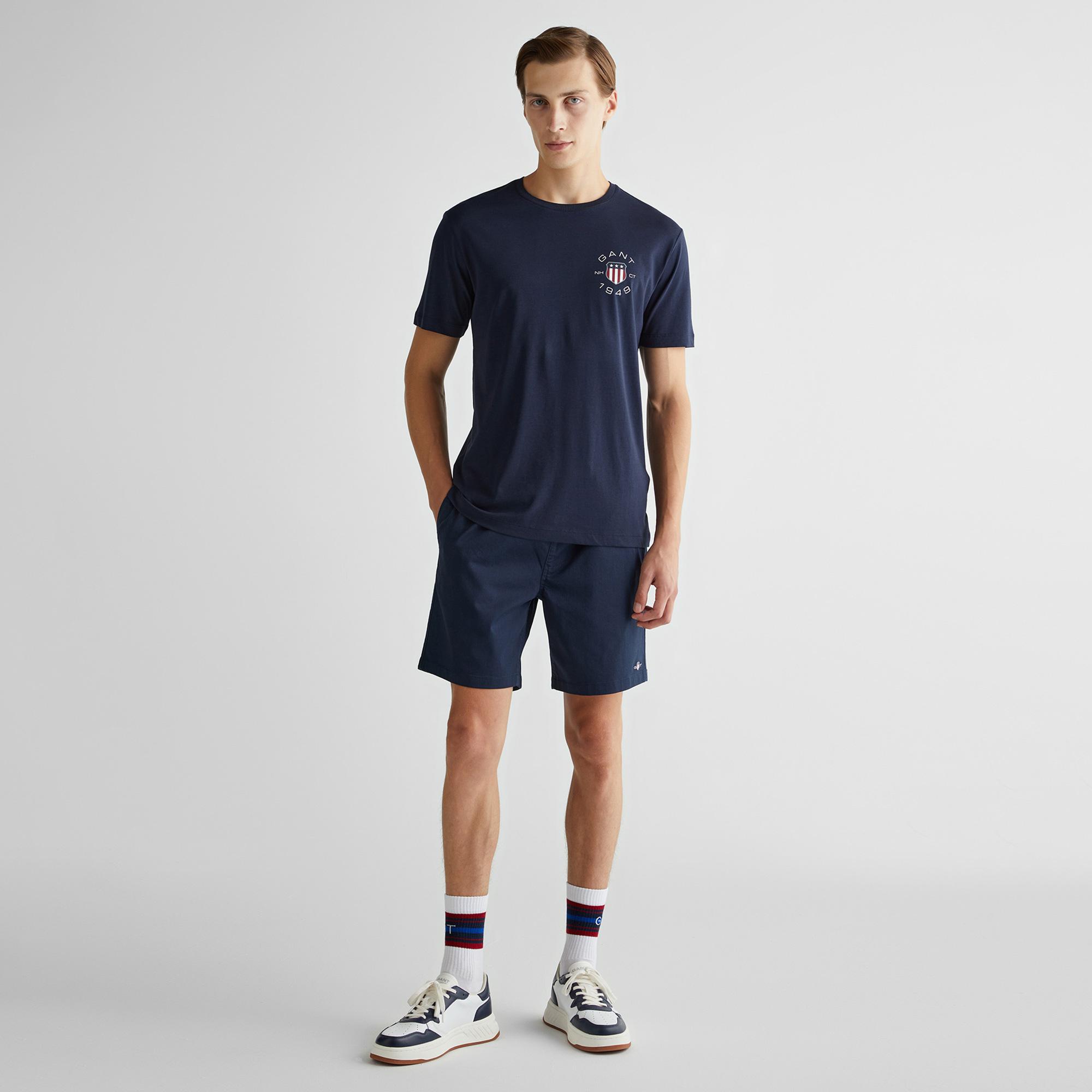 GANT Erkek Lacivert Regular Fit Logolu Şort