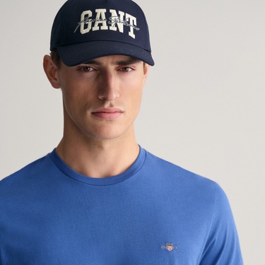  GANT Erkek Mavi Regular Fit Bisiklet Yaka T-Shirt