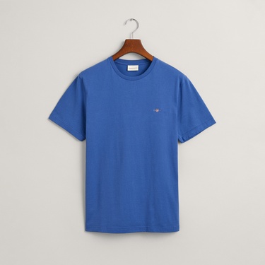  GANT Erkek Mavi Regular Fit Bisiklet Yaka T-Shirt