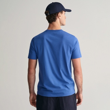  GANT Erkek Mavi Regular Fit Bisiklet Yaka T-Shirt