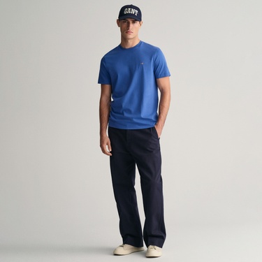  GANT Erkek Mavi Regular Fit Bisiklet Yaka T-Shirt