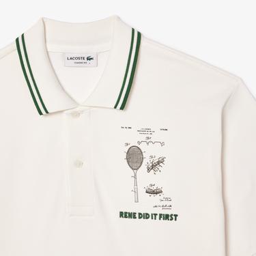  Lacoste L.12.12 Erkek Classic Fit Baskılı Bej Polo