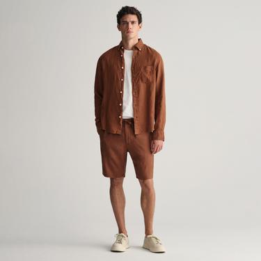  GANT Erkek Kahverengi Relaxed Fit Keten Şort