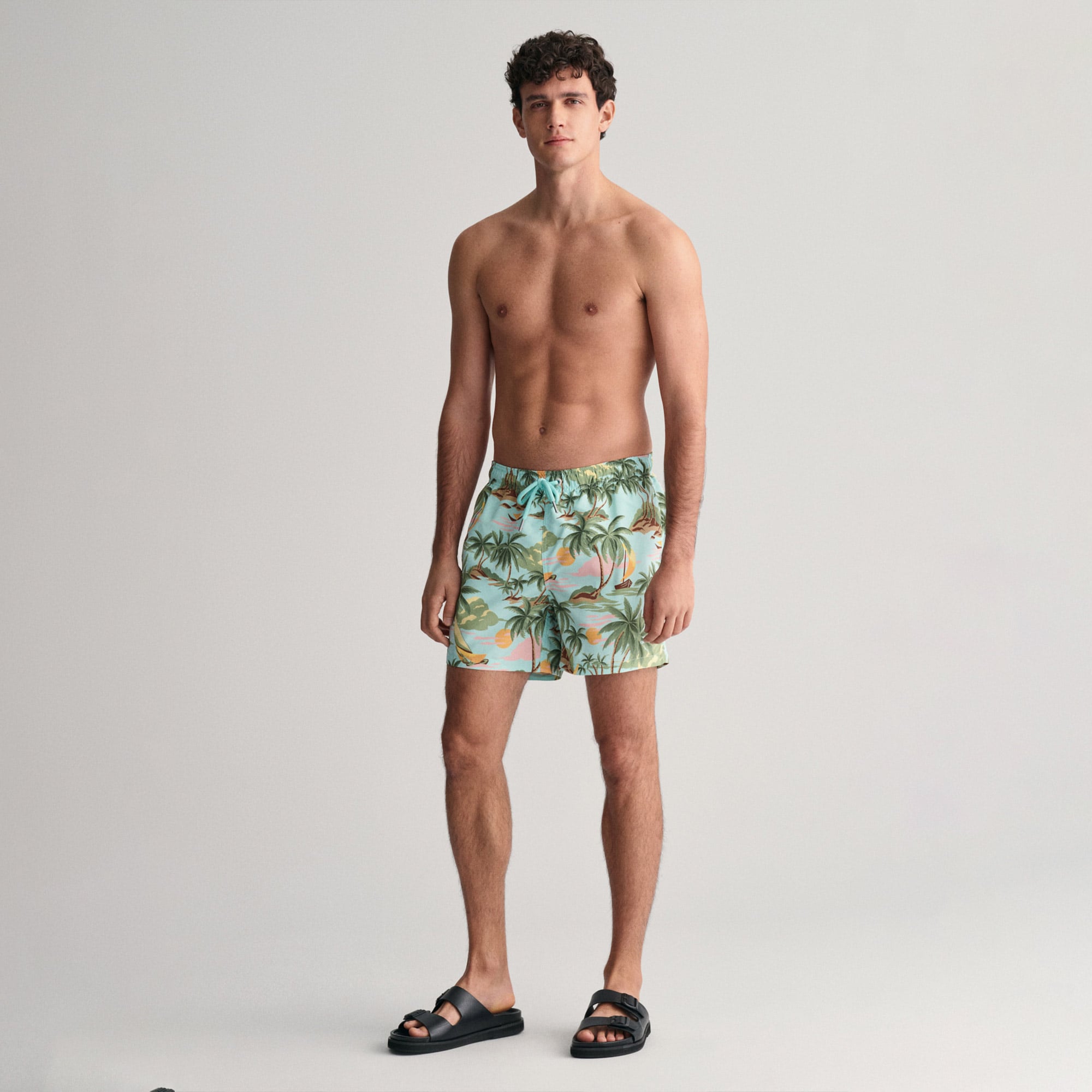  GANT Erkek Yeşil Regular Fit Desenli Mayo Şort