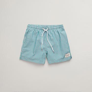  GANT Erkek Yeşil Regular Fit Çizgili Mayo Şort