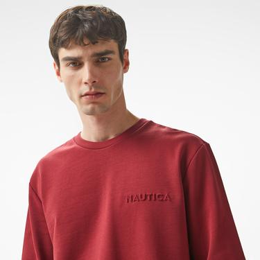  Nautica Erkek Bordo Regular Fit Sweatshirt