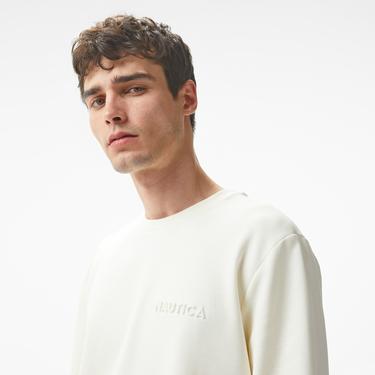  Nautica Erkek Beyaz Regular Fit Sweatshirt
