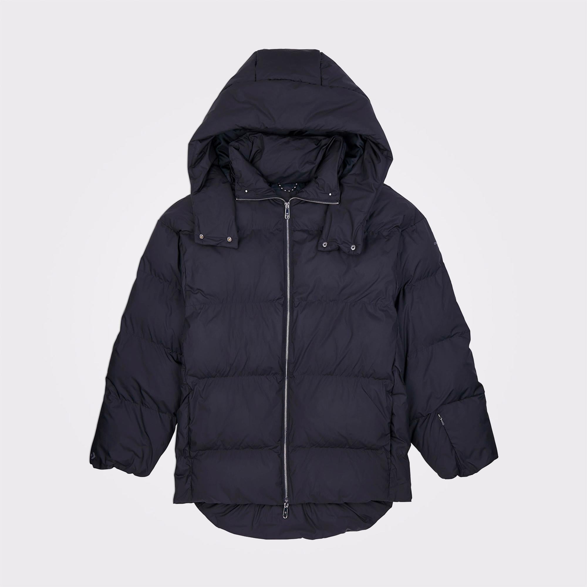 Converse Kadın Kapüşonlu Siyah Şişme Mont