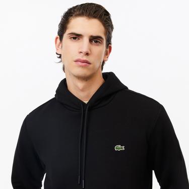  Erkek Classic Fit Kapüşonlu Siyah Sweatshirt