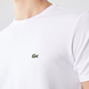  Lacoste Erkek Slim Fit Bisiklet Yaka Beyaz T-Shirt