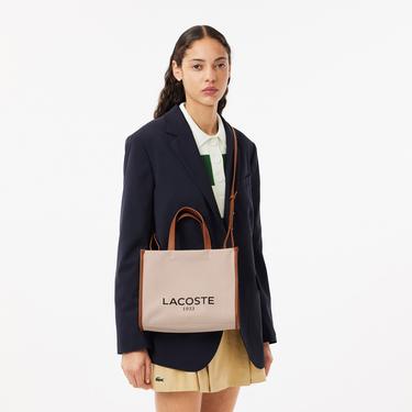  Lacoste Heritage Canvas Kadın Bej Omuz Çantası