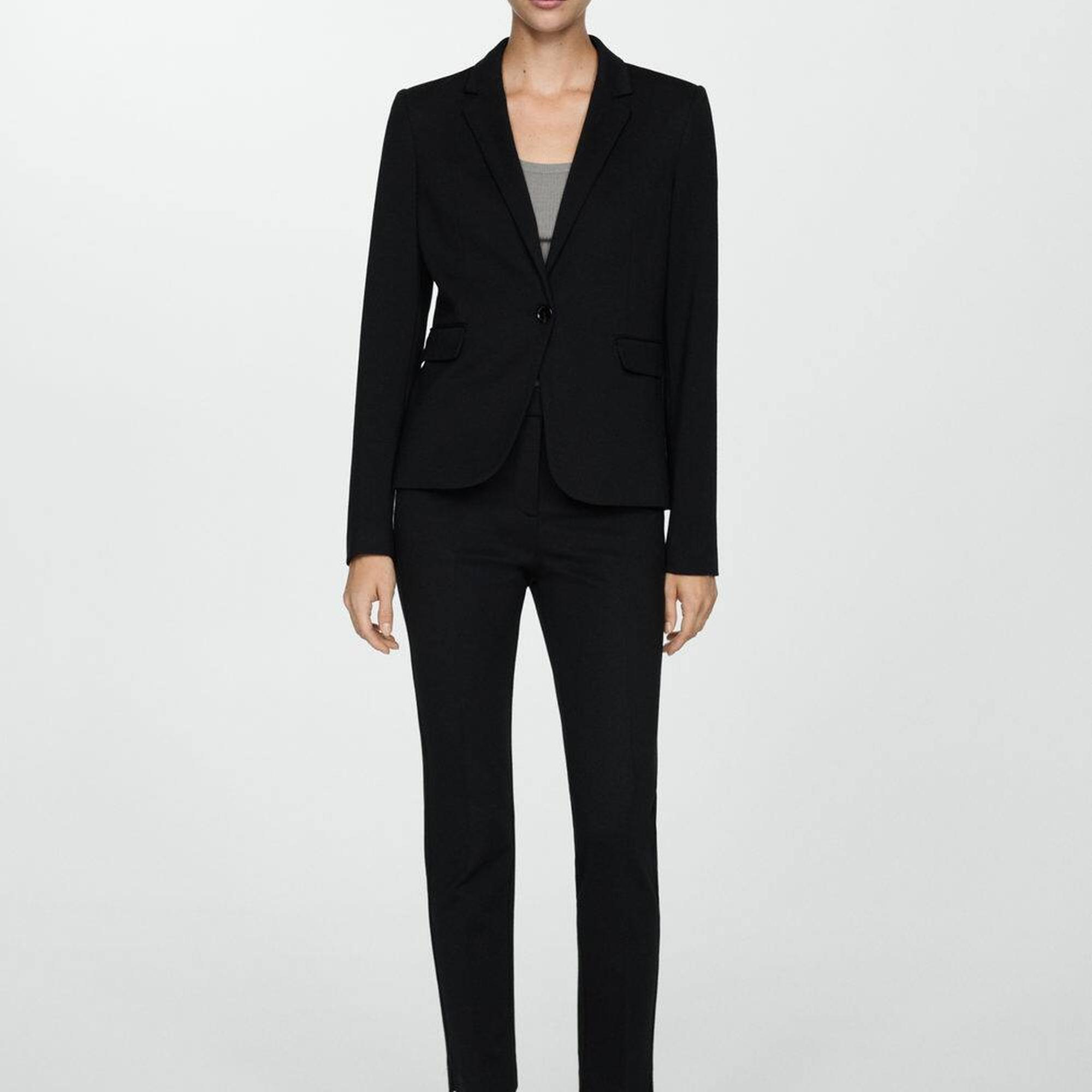 Mango Kadın Roma Dokuma Düz Pantolon Siyah