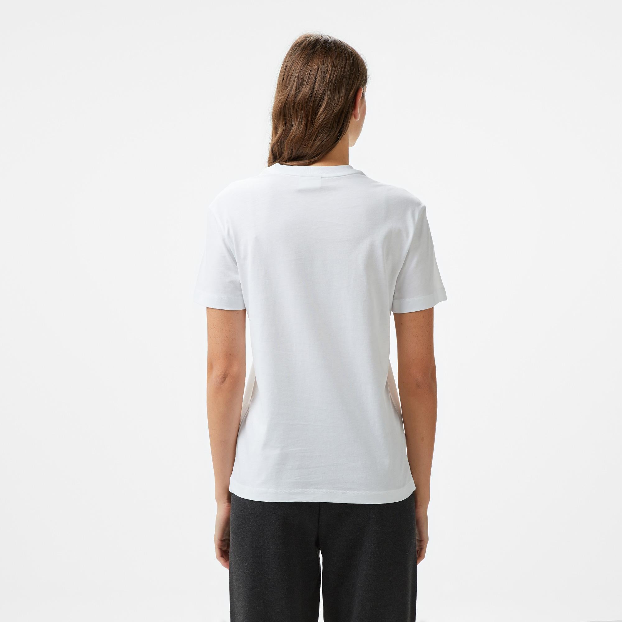 Calvin Klein Nano Logo Regular Kadın Beyaz T-Shirt