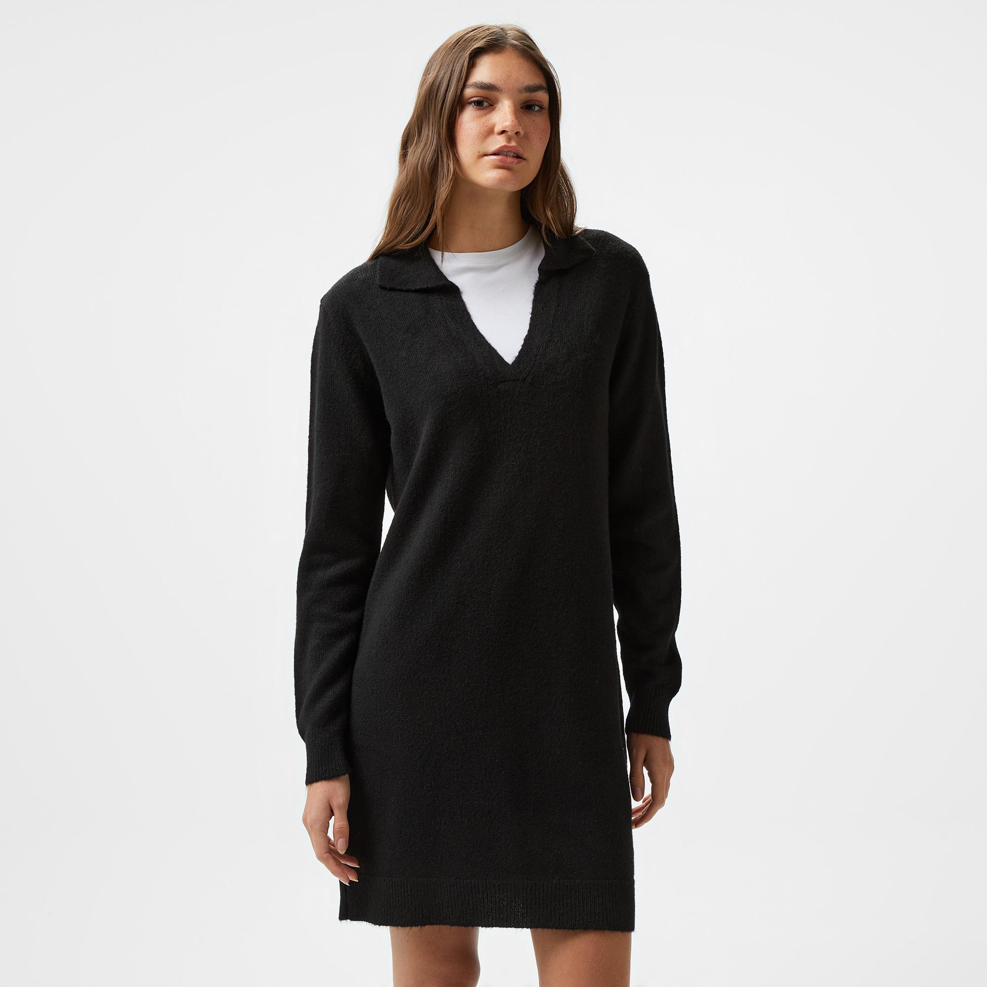 Nautica Kadın Siyah Uzun Kollu Regular Fit Elbise