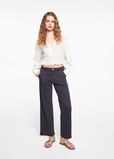  Mango Çocuk Düğmeli Koton Gömlek Ekru